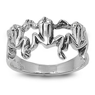 holly joll Lady 925 Sterling Silver Heart Diamond Ring Adjustable Size 7-9 